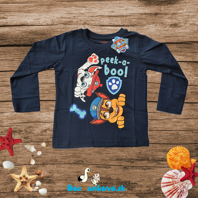 PAW patrol tričko s dlhým rukávom - tmavo modré