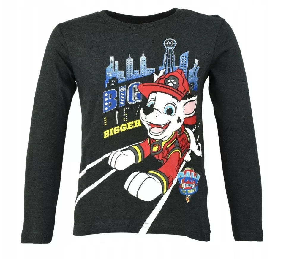 Chlapčenské tričko dlhý rukáv PAW PATROL MARSHAL Big City čierne