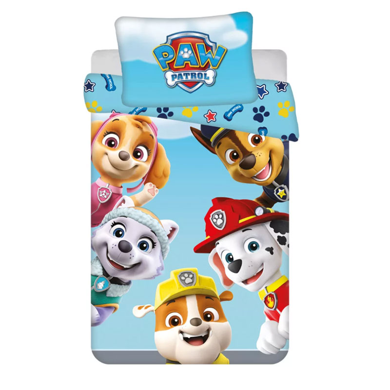 Chlapčenské posteľné obliečky požiarnik PAW PATROL Team 100x135cm/40x60cm