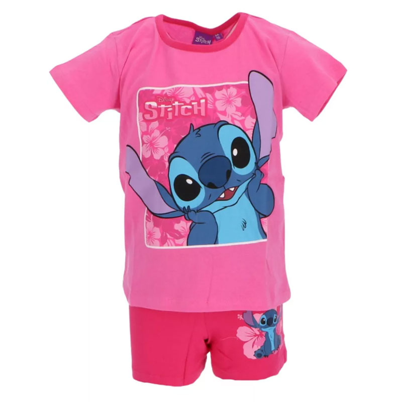 Dievčenské krátke pyžamo LILO & STITCH svetlo ružové
