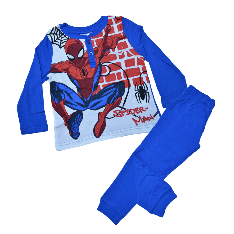 Chlapčenské dlhé pyžamo SPIDER-MAN Wall modré