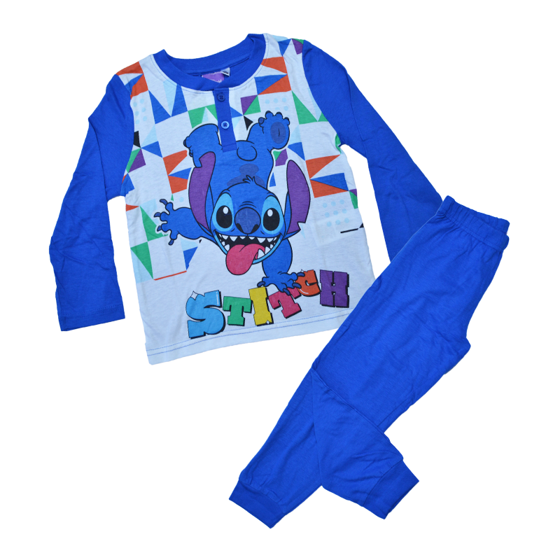 Chlapčenské dlhé pyžamo LILO and STICH modré