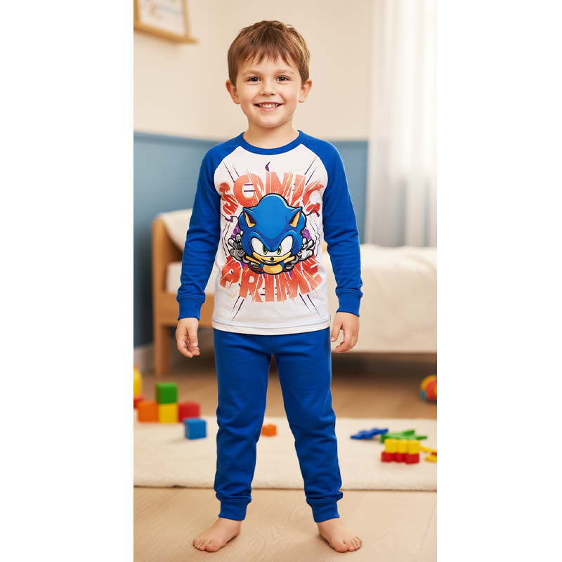 Chlapčenské dlhé pyžamo SONIC Prime modré