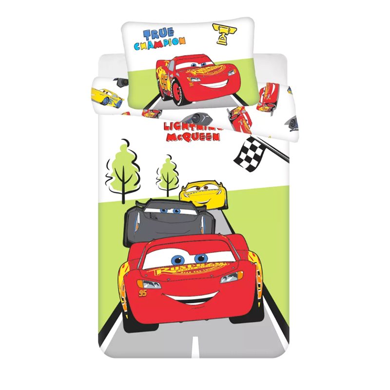 Chlapčenské posteľné obliečky CARS Champion  100x135cm/40x60cm